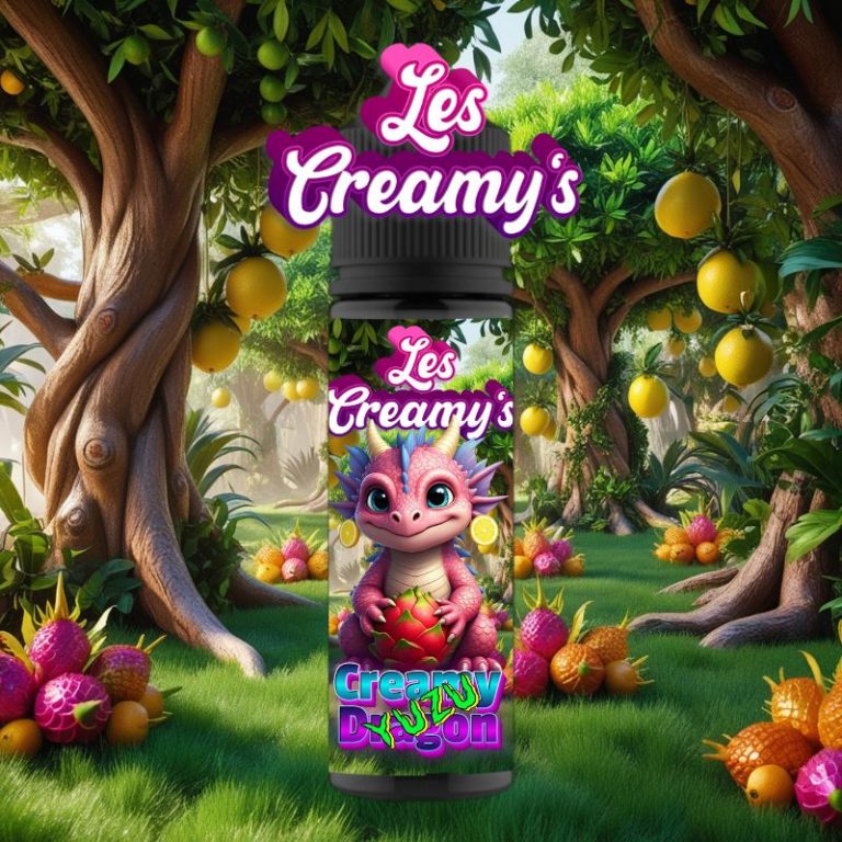 Creamy Fruit du Dragon Yuzu. Fiole de e-liquide 50 ml plastique