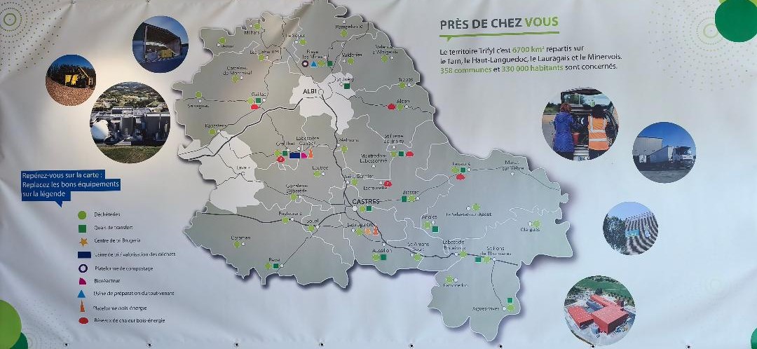 Carte géographique du territoire couvert par Trifyl : 358 communes dans la région