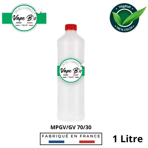 1 L de Base 70/30 MPGV/GV (Mono Propylène Glycol Végétal et Glycérine Végétale) - Vape Bio