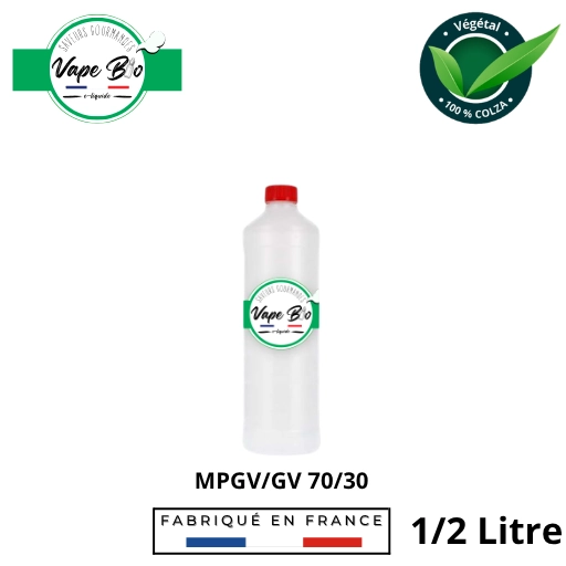 Base 500 ml MPGV/GV 70/30 (Mono Propylène Glycol Végétal et Glycérine Végétale) - Vape Bio