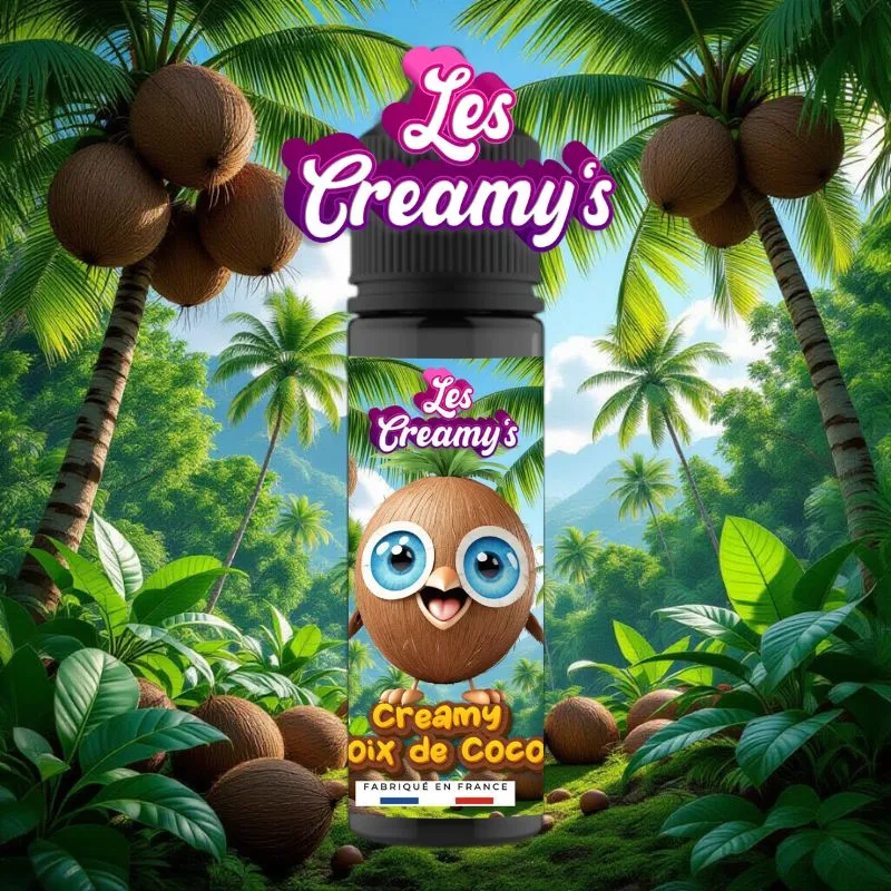 E-liquide Noix de Coco 50ml sur base végétale sans additif gamme Creamy's
