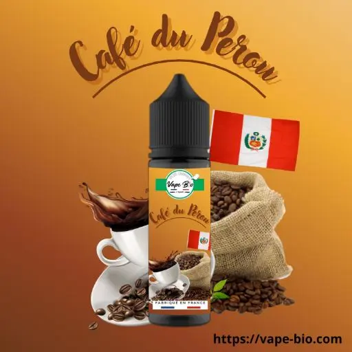 Café du Pérou 50ml, e-liquide au colza français saveur café grain.