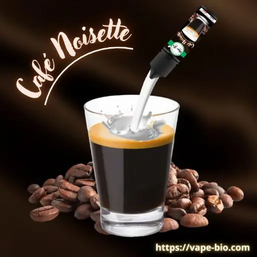Café noisette 50ml, e-liquide gourmand goût café au lait.