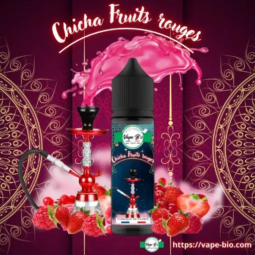 Chicha hookah aux fruits rouges 50ml, e-liquide fruité aux extraits de fruits des bois.