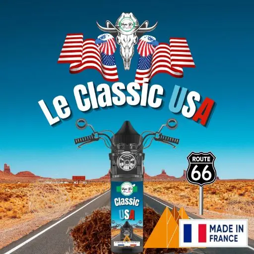 Classic USA 50ml, e-liquide blond aux notes de tabac authentique.