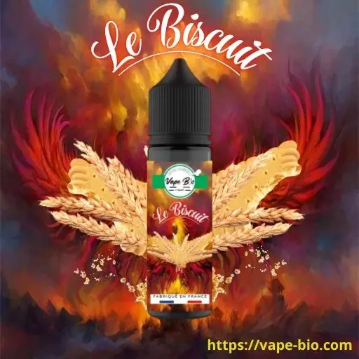 eliquide 50ml saveur Biscuit, produit de vapotage sans extraits synthétiques.
