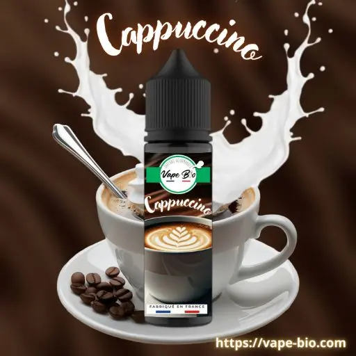 e liquide Cappuccino 50ml, saveur gourmande de boisson caféinée.