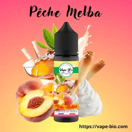 Savourez la douceur du e-liquide saveur pêche melba avec ses notes de vanille pour cigarette électronique.