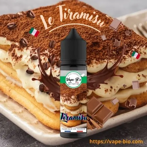 Le e liquide Tiramisu apporte une saveur de café, chocolat et mascarpone à votre cigarette electronique toulouse.