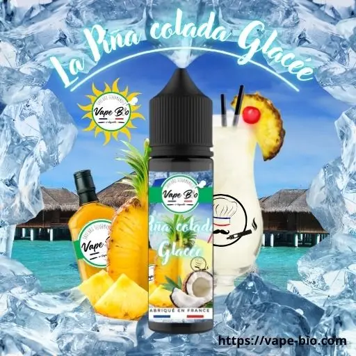 Une vapeur dense, fruitée et glaciale avec cet eliquide bio Piña Colada Glacée pour votre matériel de vape.